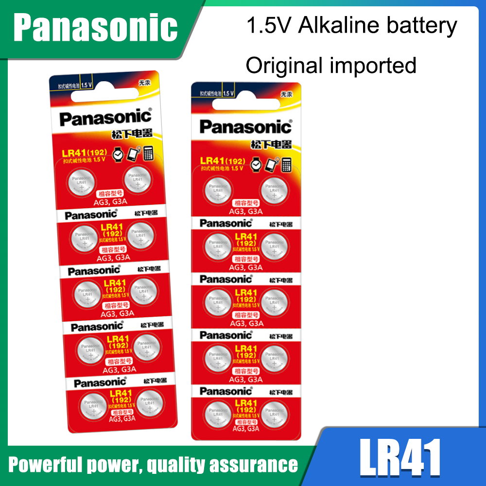 Panasonic AG3 LR41 392 Button Batteries SR41 192 Cell Coin Alkaline Battery 1.55V L736 384 SR41SW  For Watch Toys Remote