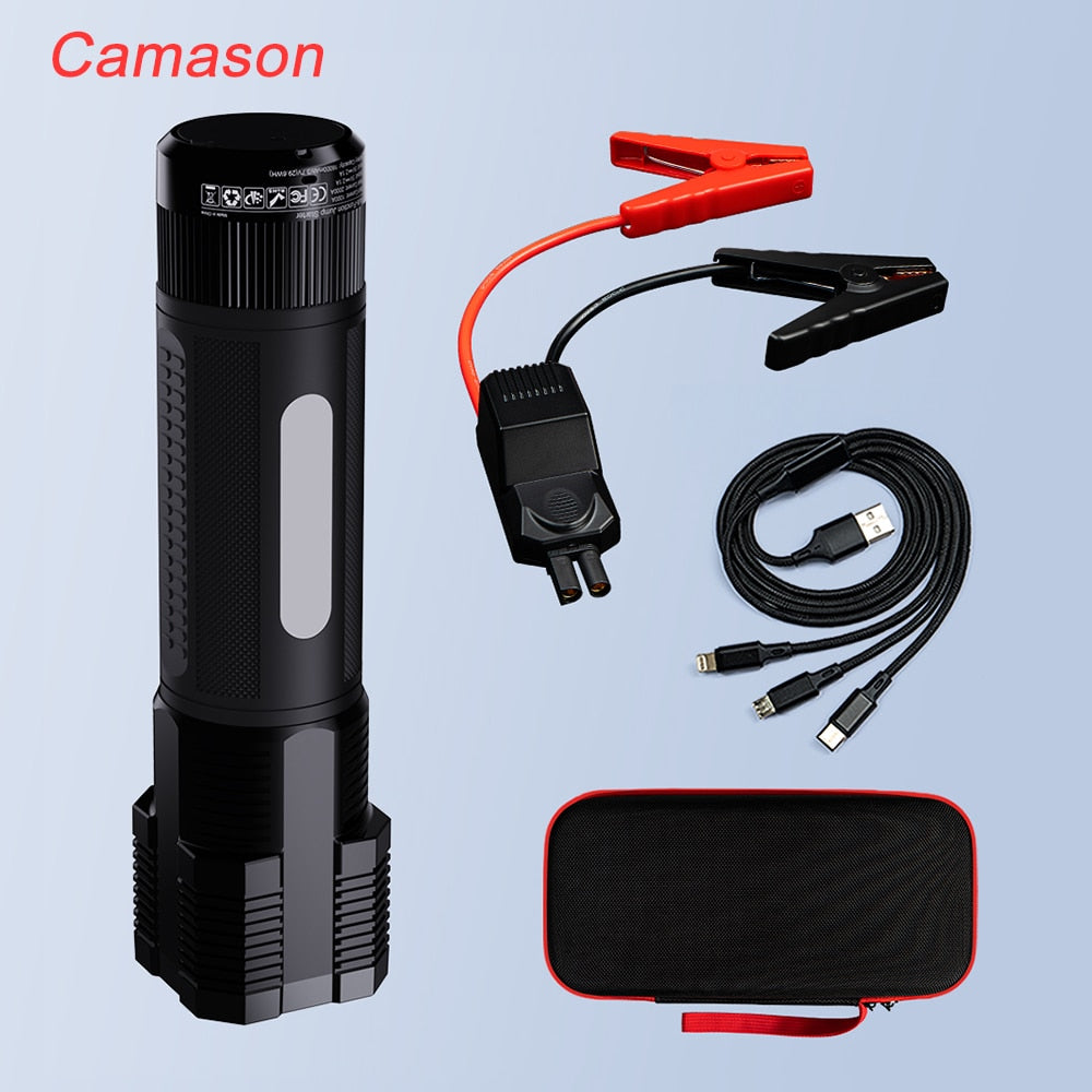 Camason Car Jump Starter with flashlight Starting Device Battery Power Bank Auto Emergency Booster Petrol Diesel start Charger