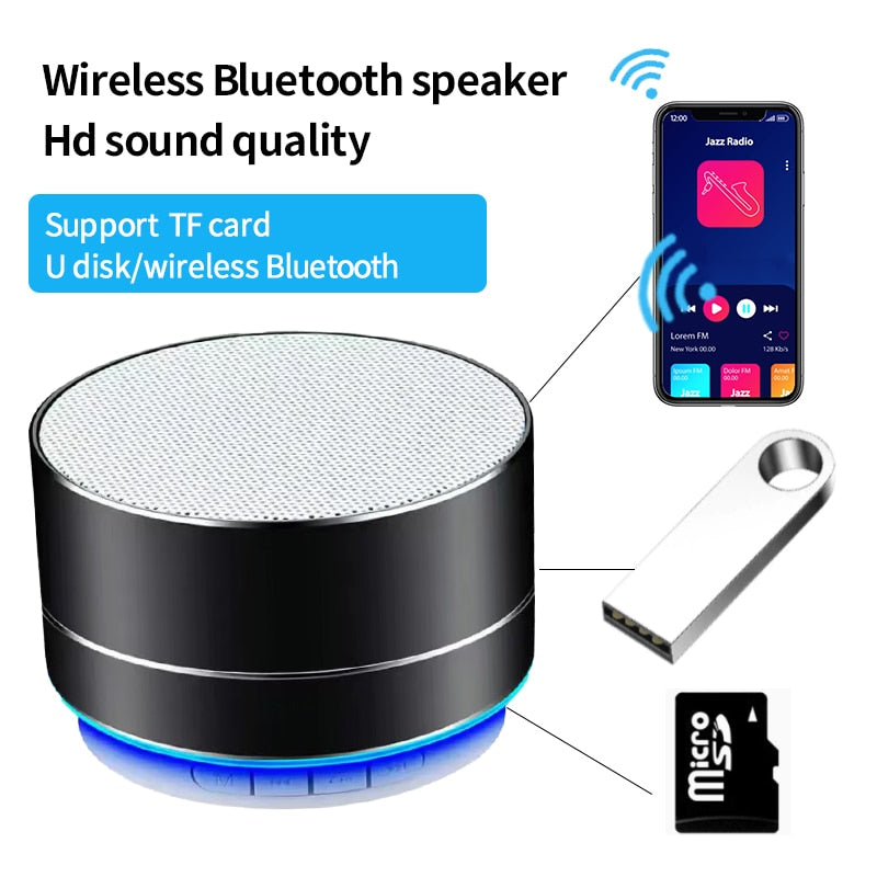 Outdoor Subwoofer MINI Portable Speaker Fm Radio Music Sound Box Aluminum Alloy Wireless Speaker