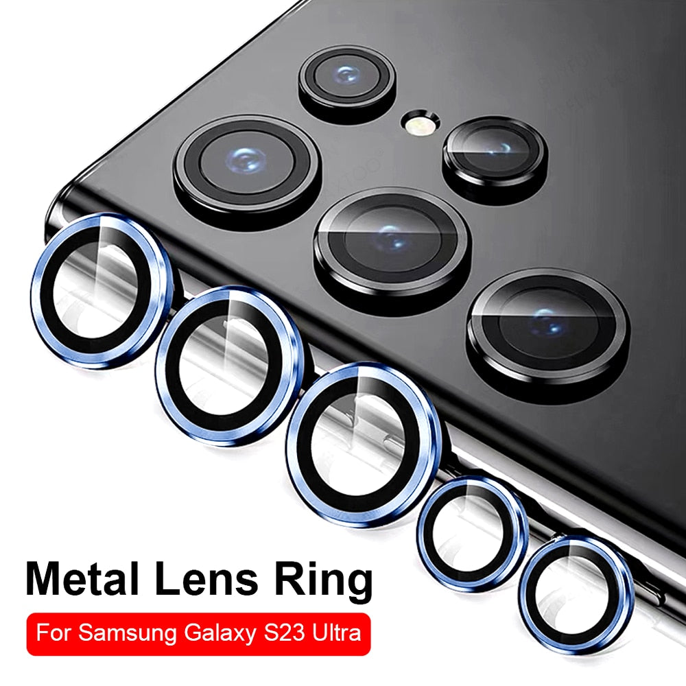 S23Ultra Camera Screen Protector Sumsung S 23 Plus S23+ Rear Metal Ring Tempered Glass Lens Cap For Samsung Galaxy S23 Ultra 5G