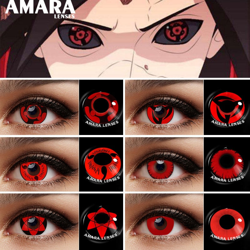 AMARA Cosplay Color Contact Lenses for Eyes Anime Eye Lenses 1Pair White Black Lenses Contact Lenses Cosmetic Color Lens Eyes