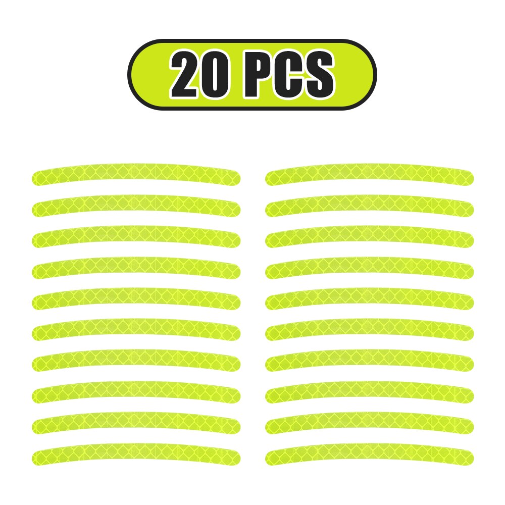 20/40/60Pcs Car Wheel Hub Sticker High Reflective Stripe Tape for Motorcycle Car Night Driving Safety Luminous Universal Sticker