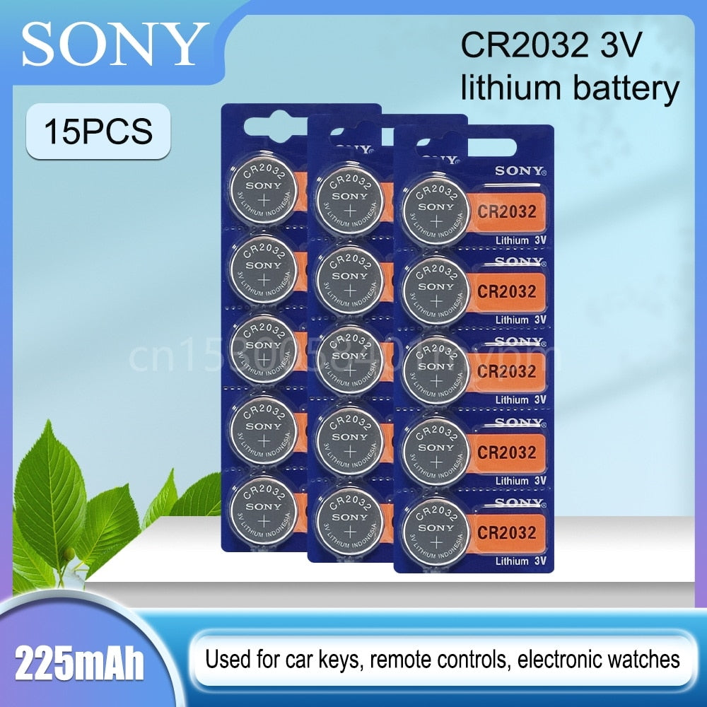 SONY Original CR2032 3V Lithium Batteries for Watch Car Keys Calculator Clock Computer DL2032 ECR2032 BR2032 Button Cell