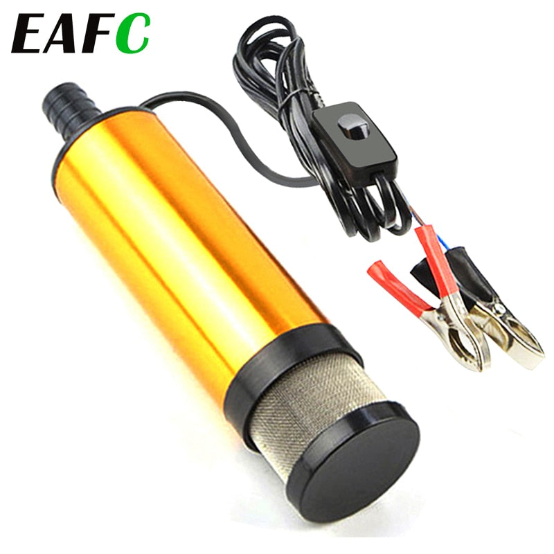 Mini Car Electric Oil Pump 12V 24V For Pumping Diesel Oil Water Submersible Aluminum Alloy Shell 12L/min Fuel Transfer Pump