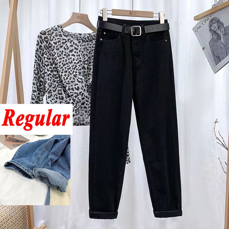 Xpqbb 2022 Summer High Waist Women Jeans Washed Casual Loose Harem Pants Female Solid Simple with Belt Student Denim Trousers