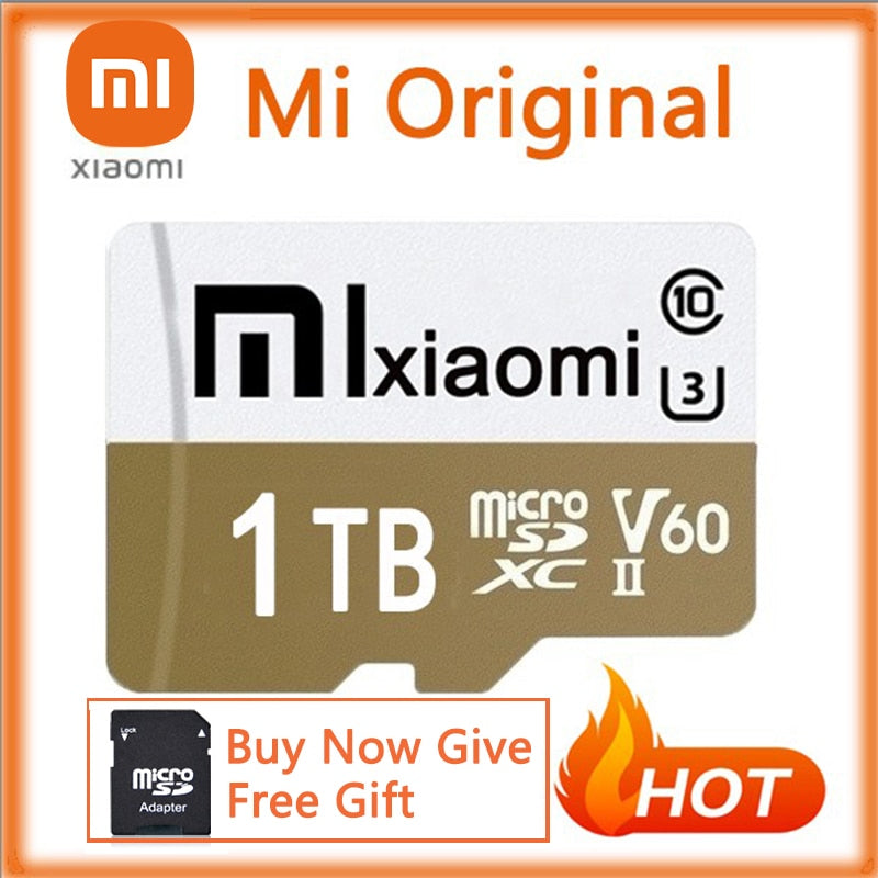 100% XIAOMI High Speed Large Capacity USB Drive Micro SD 32GB 64GB 128GB 256GB 512GB 1TB Micro SD SDHC Card 10 TF Memory Card