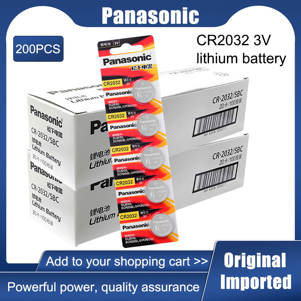 Original PANASONIC CR2032 CR 2032 3V Lithium Battery For Watch Calculator Clock Remote Control Toys Button Coins Cell