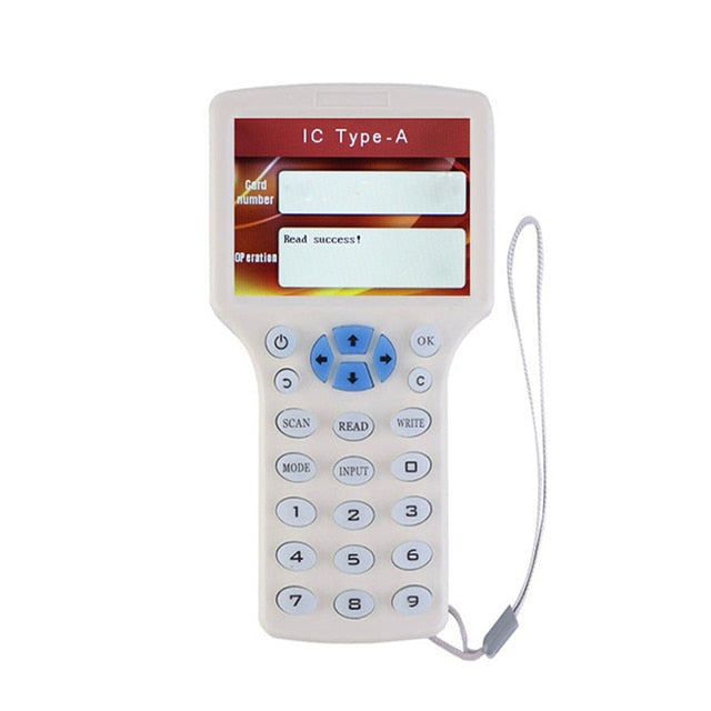 English 10 Frequency New Handheld RFID Duplicator IC/ID NFC Smart Chip Key Reader CUID/FUID Badge Writer Tag Card Copier
