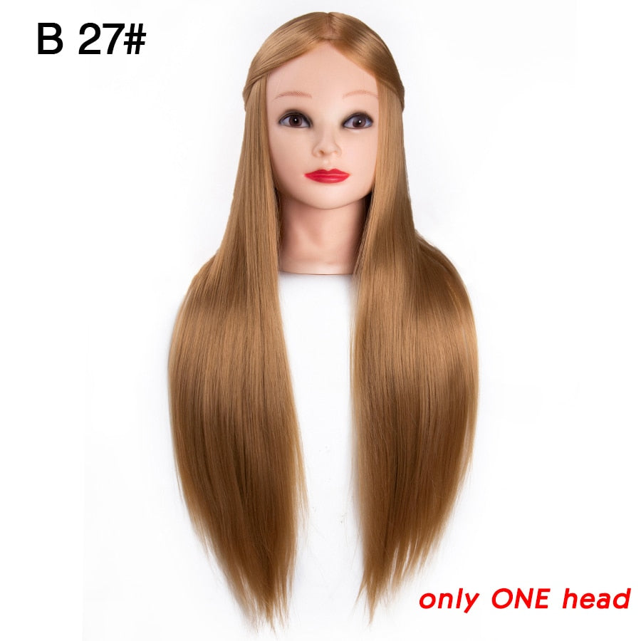 synthetic Best Quality Hair Mannequins Salon Hairdressing Hair Styling Training Head Hair Practice And Holder Hairstyle Practice