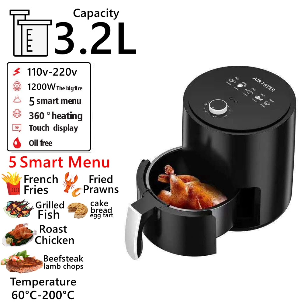 Visual window air fryer airfryer Digital Rapid Air Fryer Oven Rotisserie 10L Litre Home multifunctional Baking electric fryer