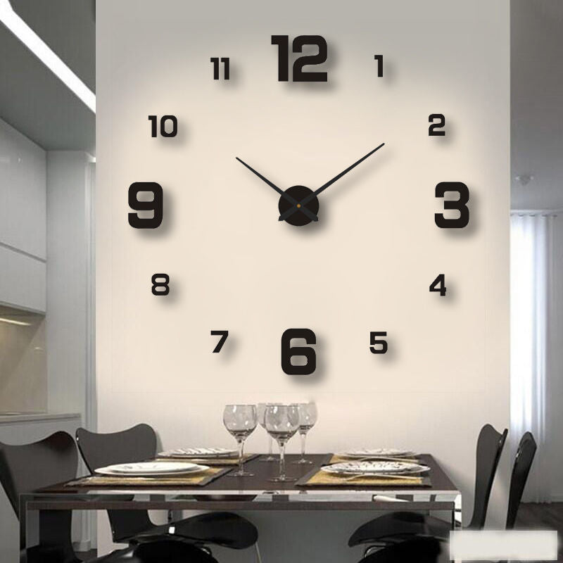 3D Wall Clock Luminous Frameless Wall Clocks Wall Stickers Silent Clock for Home Living Room Office Wall Decor Bedroom Decor