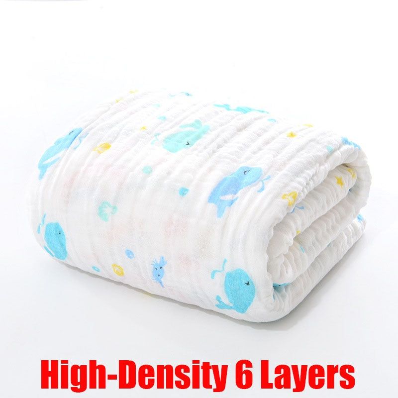 Baby Bath Towel Boy Girl 100% Cotton Baby Towel Blanket For Newborn Baby Bathrobe 6 Layers Gauze Washcloth Infant Swaddle