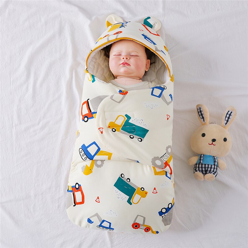 Winter Newborn Baby Wrap Blankets Cotton Cartoon Baby Sleeping Bags Envelope For Newborn Sleep Sack Thick Cocoon for Baby 0-6M