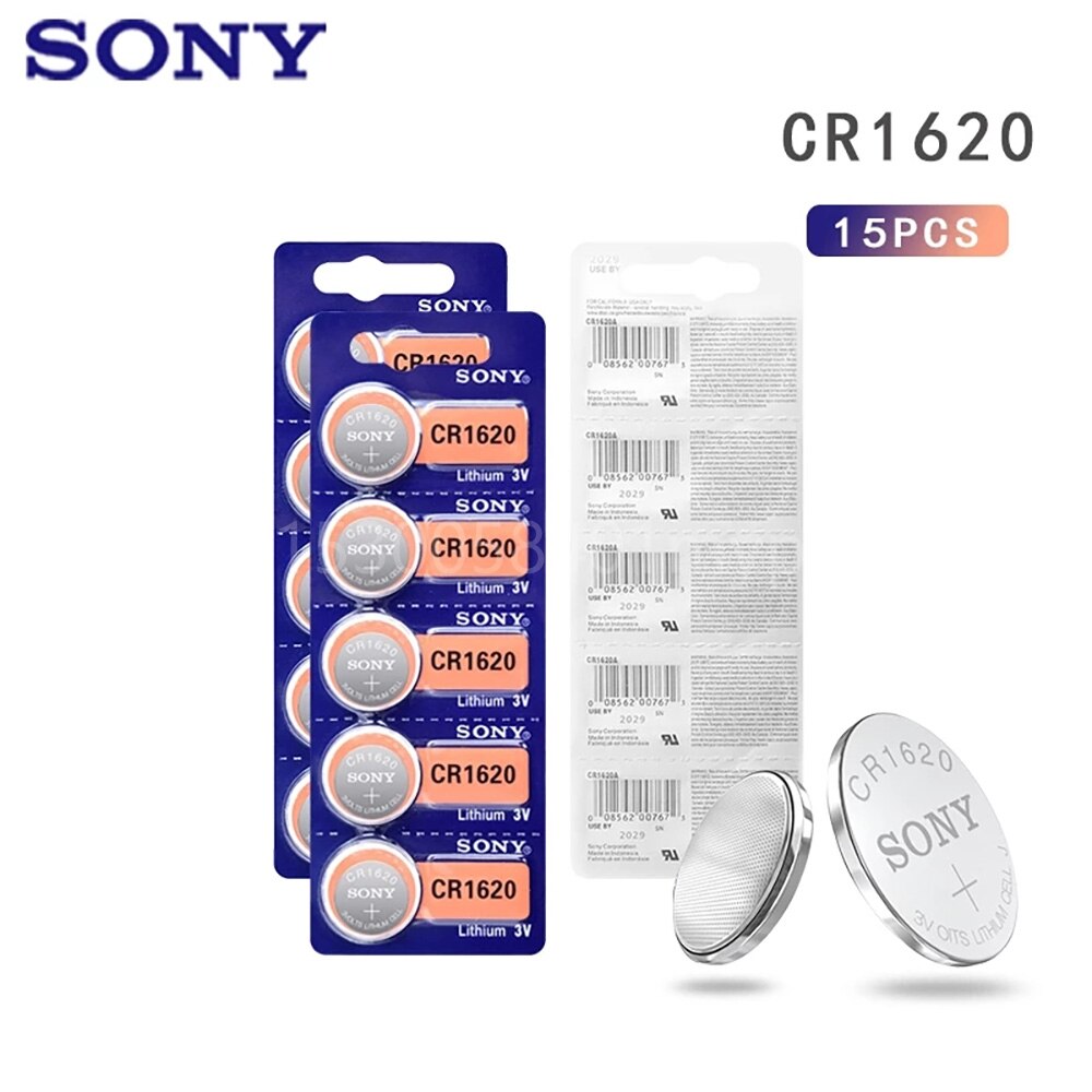 SONY Original CR1620 Button Cell Battery 3V Lithium Batteries CR 1620 for Watch Remote Toy Computer Calculator Control