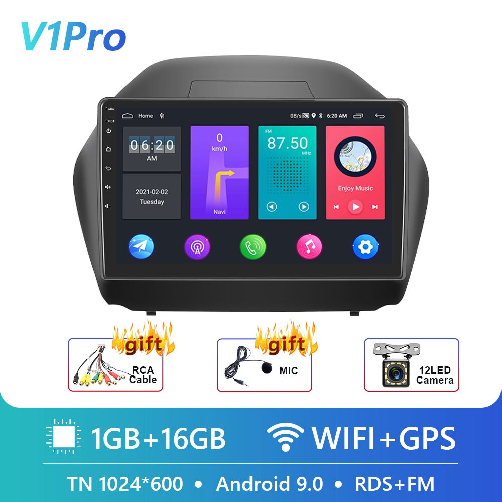 Podofo 10.1" 4G DSP 2din Android Car Radio Multimedia Video Player Navigation GPS For Hyundai IX35 2010-2015 RDS Stereo