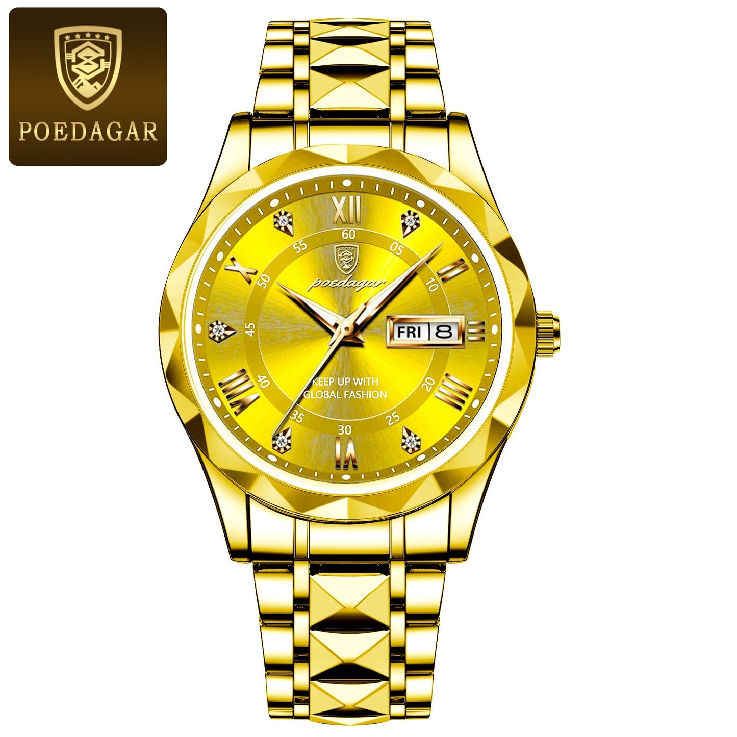 POEDAGAR Luxury Men Watches Business Top Brand Man Wristwatch Waterproof Luminous Date Week Quartz Men's Watch High Quality+Box