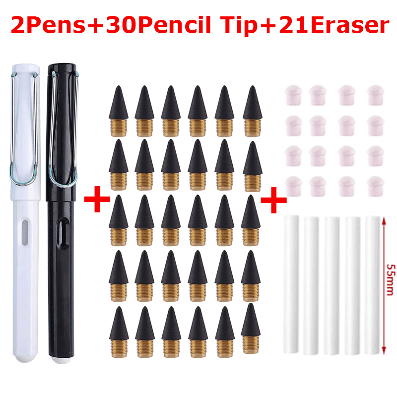 37/53PCS/Set Eternal Pencil Double Eraser  Pencils Art Sketch Painting Design Tools School Supplies School Stationery Gifts