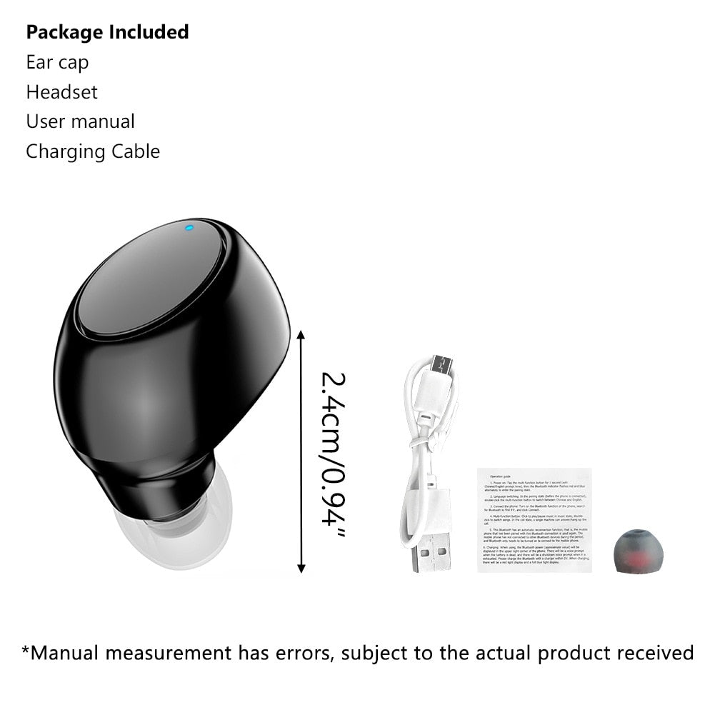 X6 Single-Side Headset Mini Bluetooth Sports Invisible Headset Car Single-Ear in-Ear 5.0 Small Headset