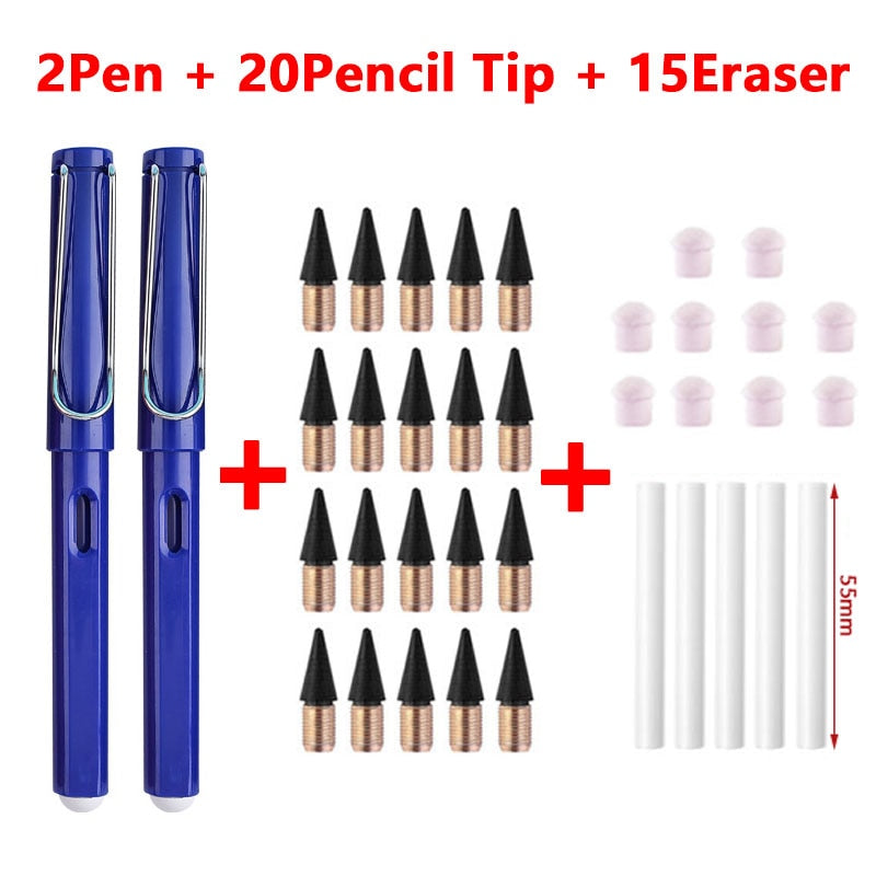 37/53PCS/Set Eternal Pencil Double Eraser  Pencils Art Sketch Painting Design Tools School Supplies School Stationery Gifts