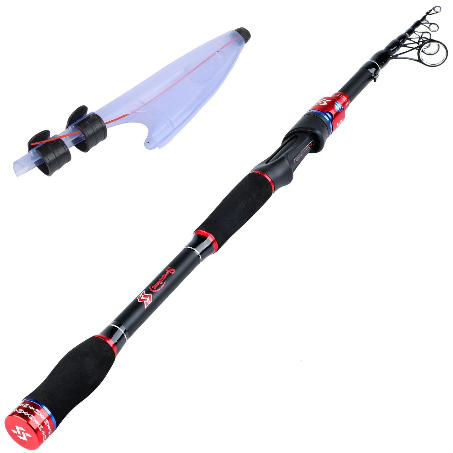 Sougayilang 1.8m-2.4m Telescopic Ultra Light Lure Fishing Rod Carbon Fiber Spinning Casting Portable Fishing Pole Fishing Tackle