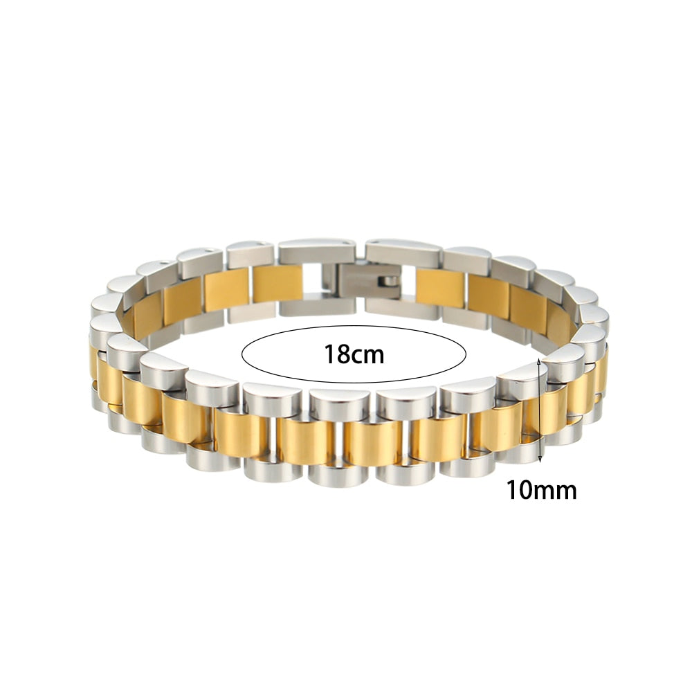 Color last 1-2 Years Miniamlist Gold Jewelry Street Style Stainless Steel 316L 18k Gold Plated Cuban Chain Bracelets For Women