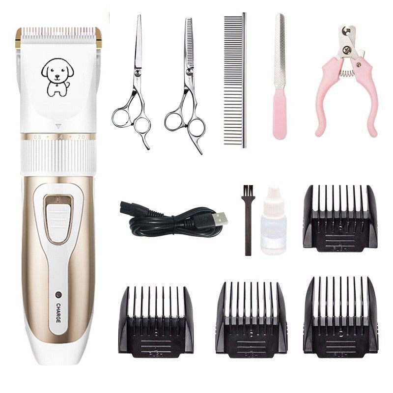 Dog Clipper Dog Hair Clippers Grooming (Pet/Cat/Dog/Rabbit) Haircut Trimmer Shaver Set Pets Cordless Rechargeable Professional