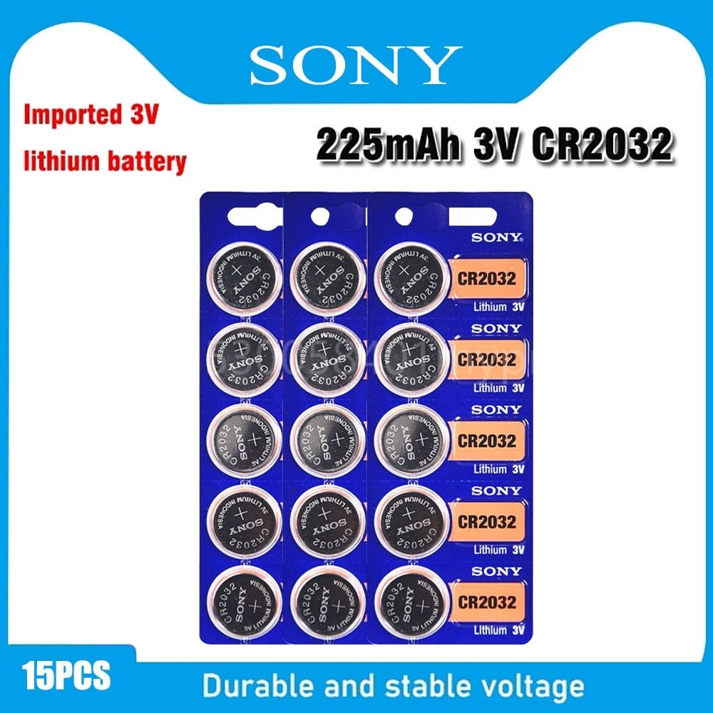 SONY Original CR2032 DL2032 ECR2032 BR2032 2032 CR 2032 3V Lithium Button Cell Coin Battery Long Lasting for Watches