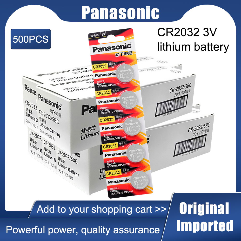 Original PANASONIC CR2032 CR 2032 3V Lithium Battery For Watch Calculator Clock Remote Control Toys Button Coins Cell