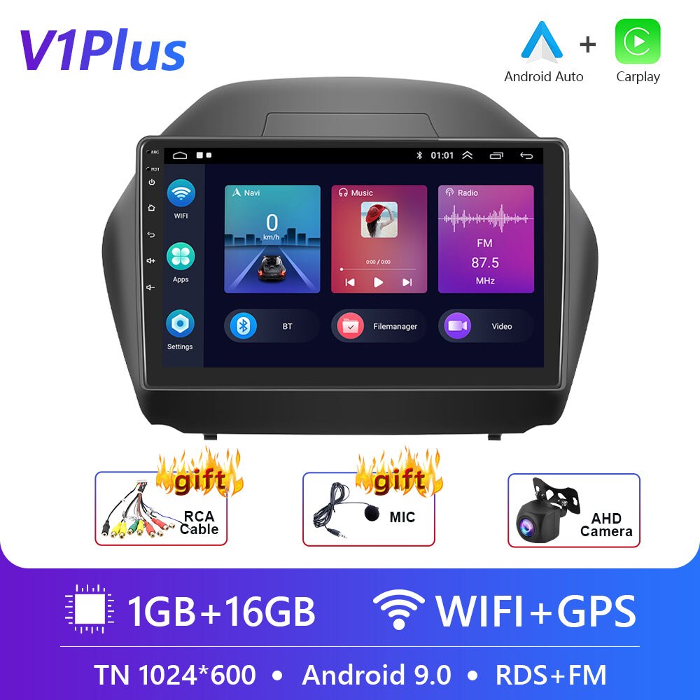 Podofo 10.1" 4G DSP 2din Android Car Radio Multimedia Video Player Navigation GPS For Hyundai IX35 2010-2015 RDS Stereo