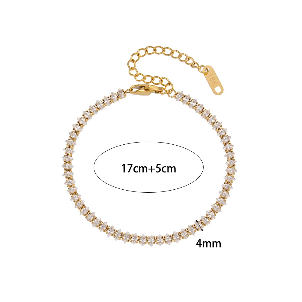 Color last 1-2 Years Miniamlist Gold Jewelry Street Style Stainless Steel 316L 18k Gold Plated Cuban Chain Bracelets For Women