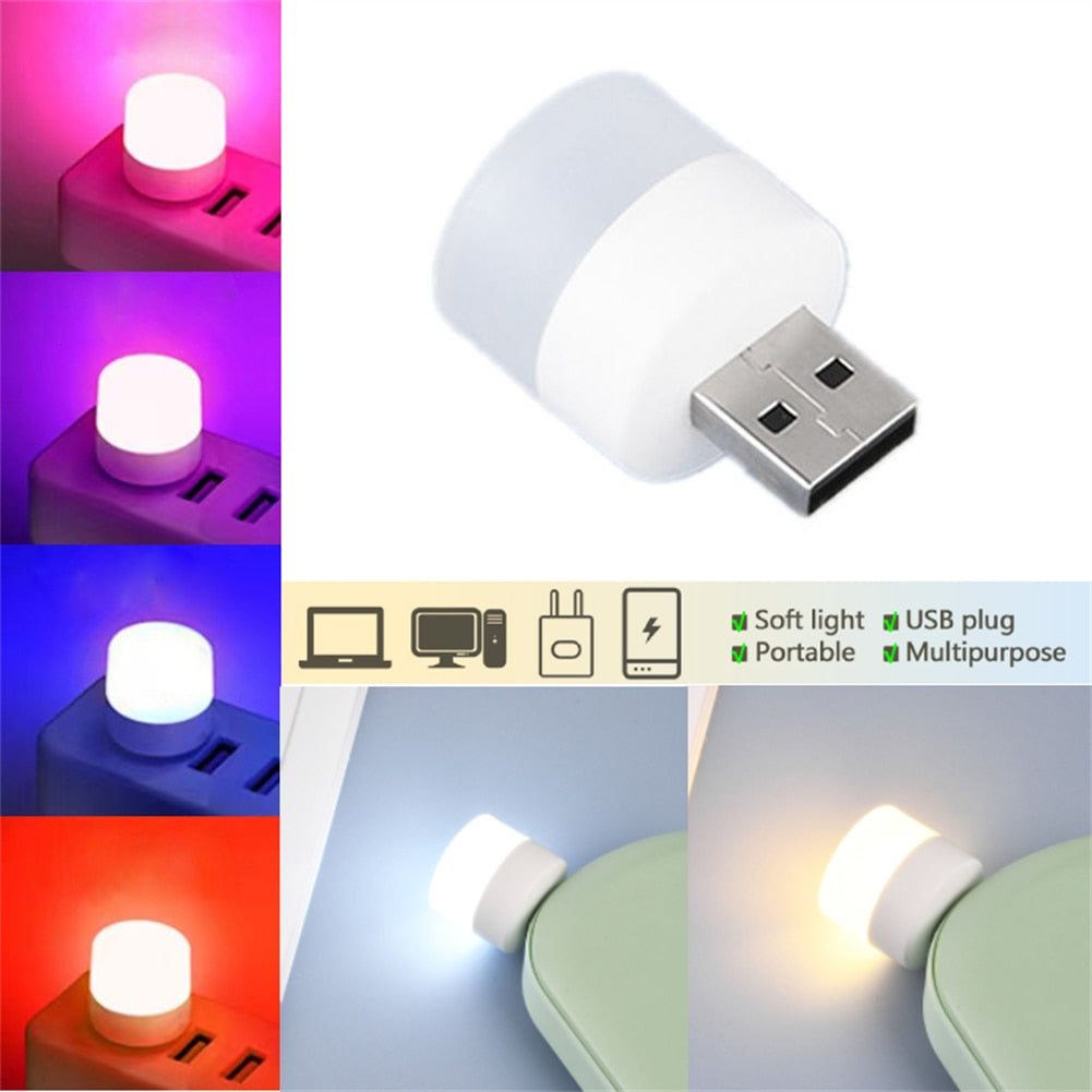 USB Plug Lamp Mini Night Light Computer Mobile Power Charging Small Book Lamps LED Eye Protection Reading Light Desk Lighting