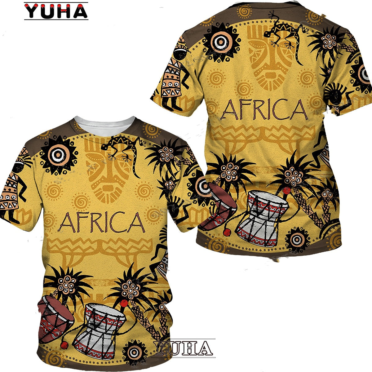 Ethnic Style 3D Print Graphic Tees Unisex Dashiki Clothes Summer African Men's Short Sleeve T Shirt Street Fashion Outfits Men