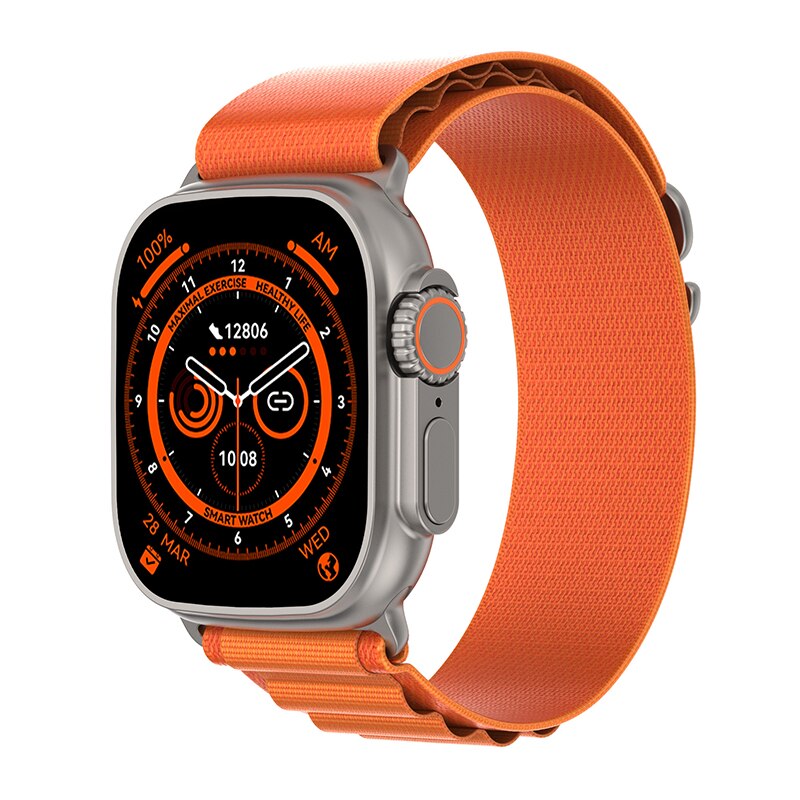 2022 Ultra Smart Watch Series 8 49mm Titanium Alloy Body 2.0" Retina Screen BT Call NFC ECG Ip68 Waterproof Smartwatch Men