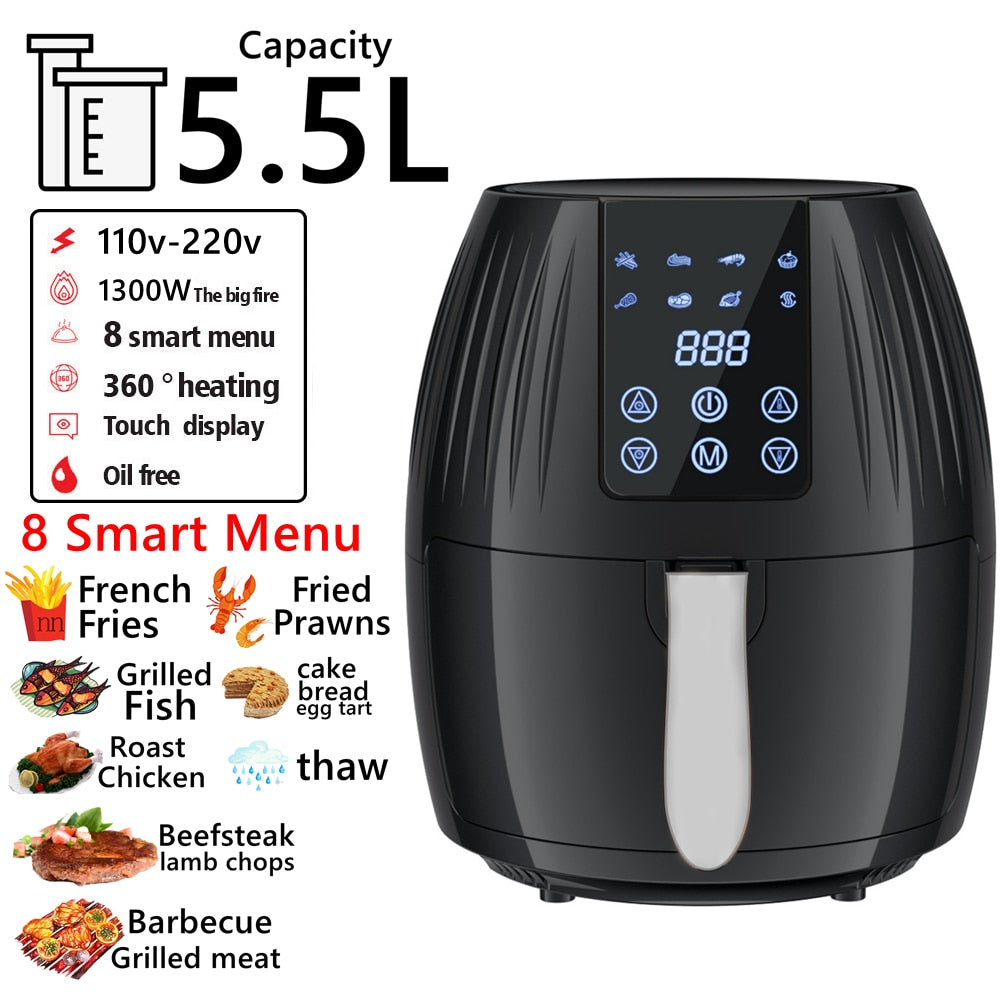 Visual window air fryer airfryer Digital Rapid Air Fryer Oven Rotisserie 10L Litre Home multifunctional Baking electric fryer