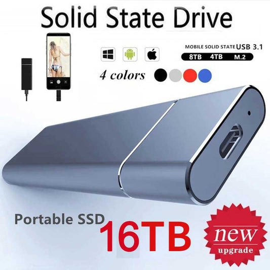 Original SSD External Hard Drives 500GB 1TB 2TB 4TB USB3.1 HDD Portable Storage Device Mobile Hard Disks for Cellphones Computer