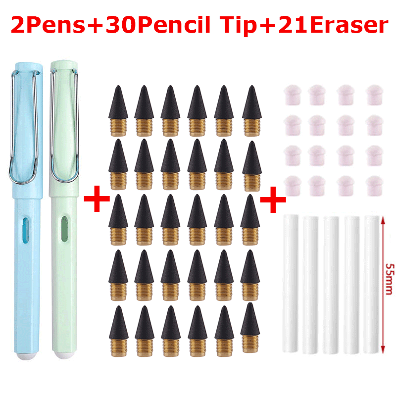 37/53PCS/Set Eternal Pencil Double Eraser  Pencils Art Sketch Painting Design Tools School Supplies School Stationery Gifts