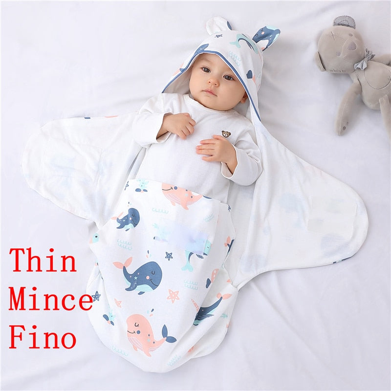 Winter Newborn Baby Wrap Blankets Cotton Cartoon Baby Sleeping Bags Envelope For Newborn Sleep Sack Thick Cocoon for Baby 0-6M