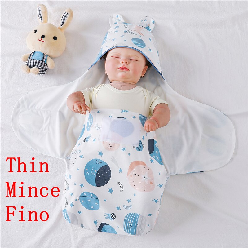 Winter Newborn Baby Wrap Blankets Cotton Cartoon Baby Sleeping Bags Envelope For Newborn Sleep Sack Thick Cocoon for Baby 0-6M