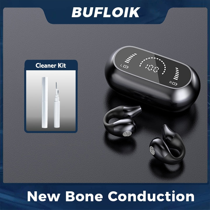 2022 NEW Bone Conduction Earphone Bluetooth 5.2 Ear Clip on Ear Earring Wireless Headphones Sports Headsets Ear Hook with Mic