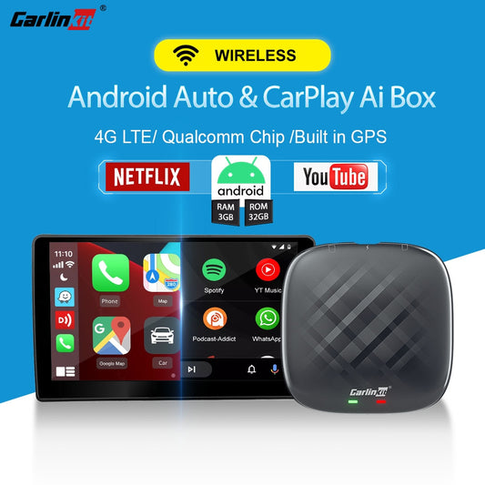 CarlinKit 4.0 Android 11 Wireless Android Auto Ai Box Wireless Apple CarPlay Adapter For Toyota Fiat Audi Porshe Benz Kia FordVW