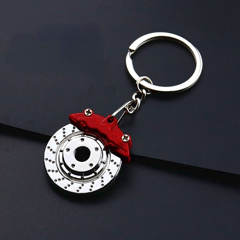 1Pcs Car brake caliper key chain can rotate metal key ring Creative modification Personality key is cool