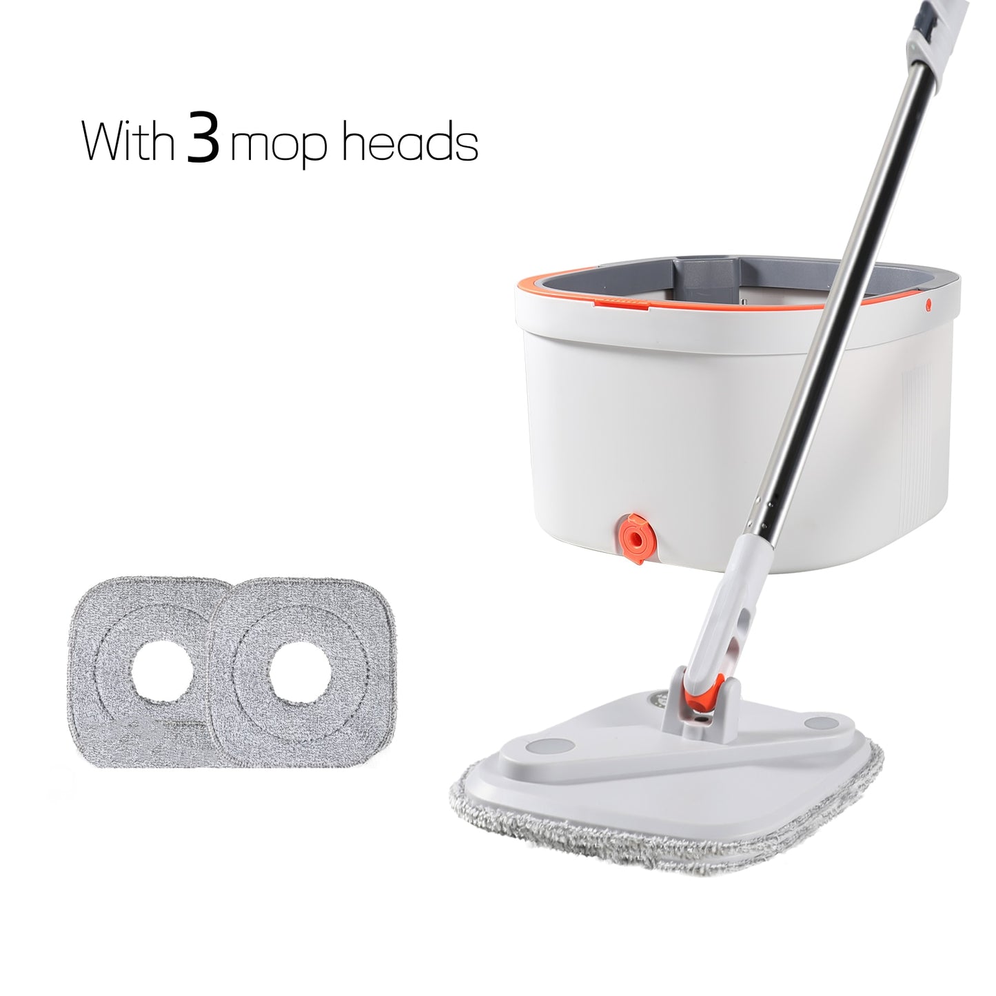 Mop Water Separation Square Mop With Bucket 3PCS Mop Heads 360 Ceaning  Microfiber Lazy Floor Floating Household Cleaning mop