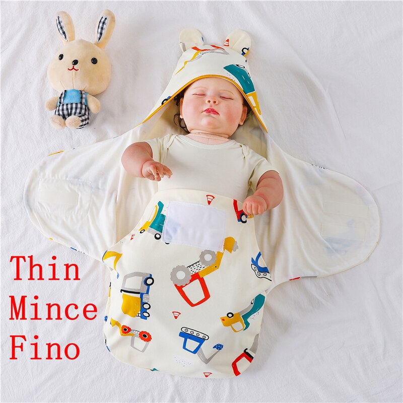 Winter Newborn Baby Wrap Blankets Cotton Cartoon Baby Sleeping Bags Envelope For Newborn Sleep Sack Thick Cocoon for Baby 0-6M