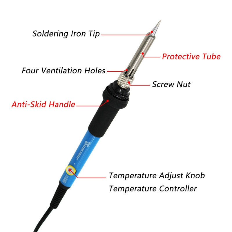 Adjustable Temperature Electric Soldering Iron V V 60W 80W Welding Solder Heating Nib Repair Tool