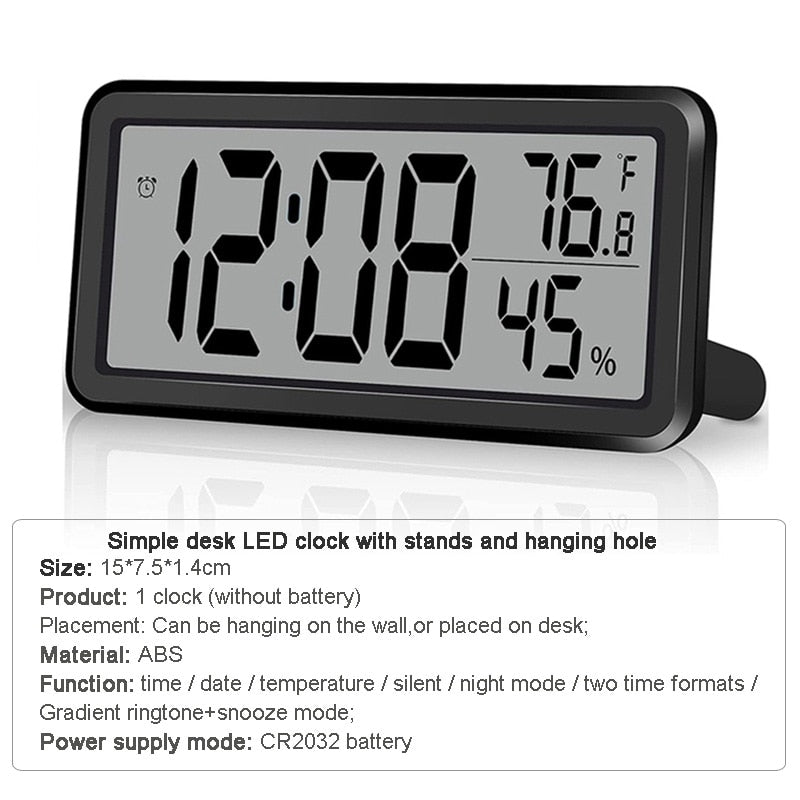 Smart LED Clock Bedside Digital Alarm Clocks Desktop Table Electronic Desk Watch Snooze desk clock Wake Up Alarm Clock Digital