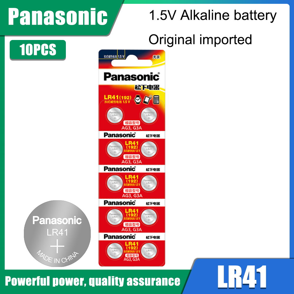 Panasonic AG3 LR41 392 Button Batteries SR41 192 Cell Coin Alkaline Battery 1.55V L736 384 SR41SW  For Watch Toys Remote