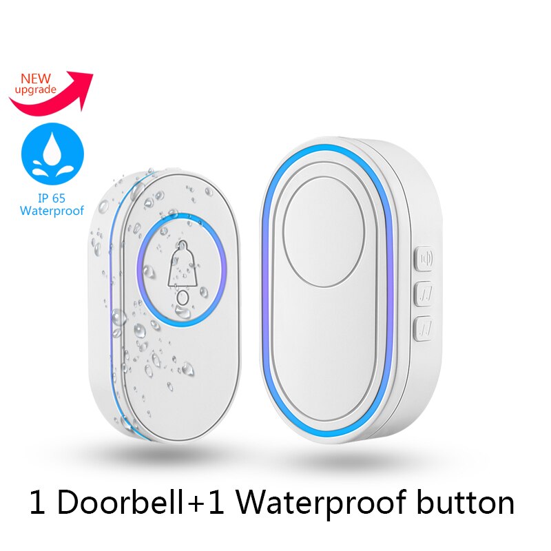 Outdoor 433MHz Wireless IP65 Waterproof Doorbell LED Light Night Vision  38 Songs Welcome Smart Home Door Bell Security