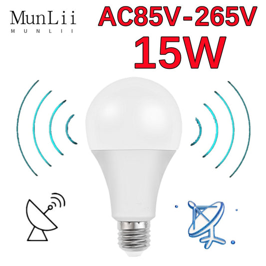 AC85V-265V E27 Microwave Radar Motion Sensor Light Bulb LED Lamp Auto Smart Infrared Bulb Energy Saving Home Porch Stair Hallway