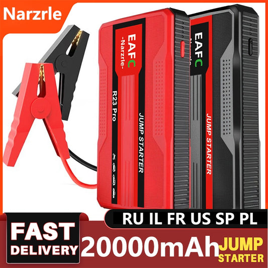 12V Car Portable Jump Starter 20000mAh High-power Automobile Emergency Starting Power Supply For Diesel Gasoline Vehicle