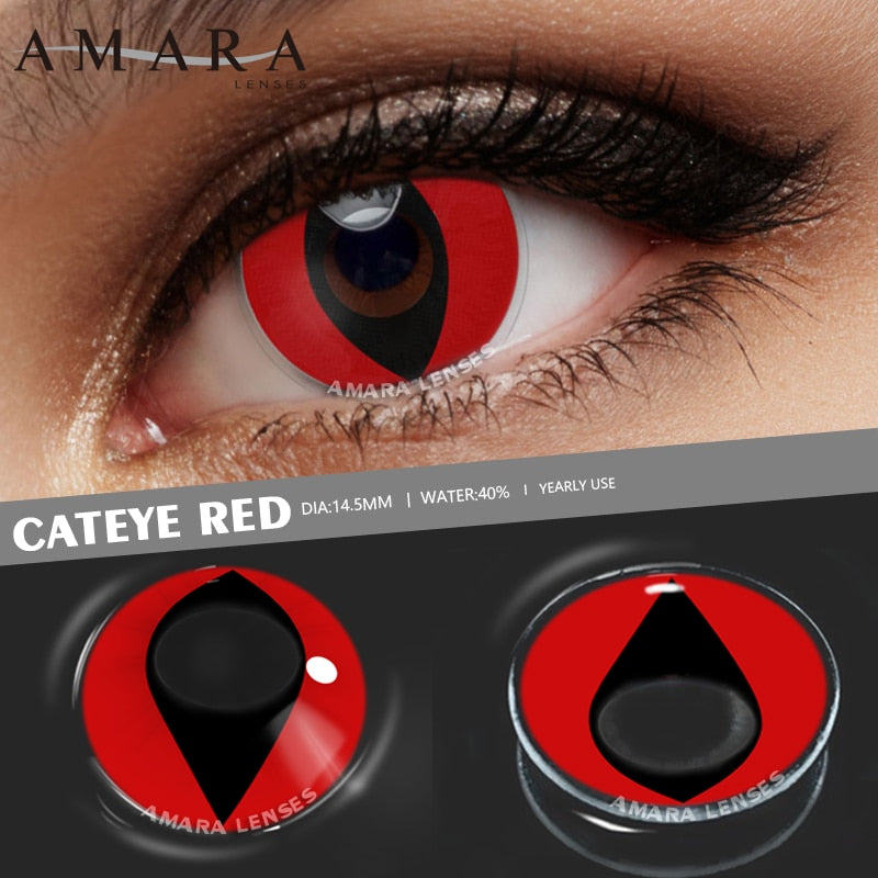 AMARA Cosplay Color Contact Lenses for Eyes Anime Eye Lenses 1Pair White Black Lenses Contact Lenses Cosmetic Color Lens Eyes